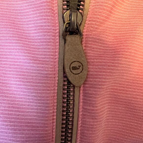 Vineyard Vines Jim Nantz 1/4 Zip Pullover.  Pink and White Striped, Size Small - Picture 5 of 8
